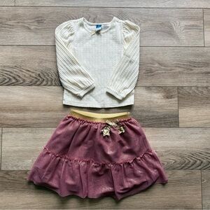 Old Navy Long-Sleeve Pointelle Top and Tutu Skirt Set for Toddler Girls